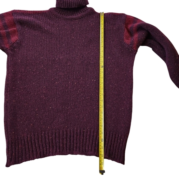 HIGHLAND CLUB Burgundy Wool Silk Turtleneck Sweater Vintage Retro Style m - Picture 12 of 13